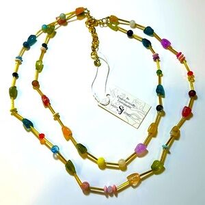 Sassy Jones Alora Glass beaded chain necklace
